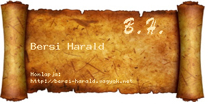 Bersi Harald névjegykártya